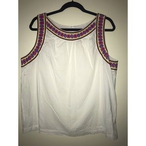 EMBROIDERED WHITE TANK